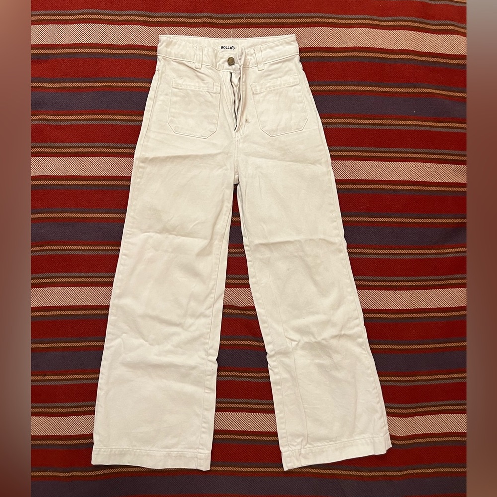 Rollas Wide Leg White Jeans sz 23